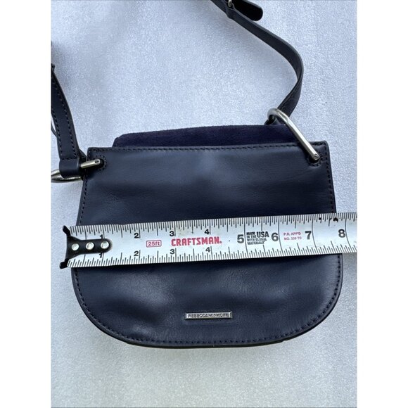 Rebecca Minkoff Navy Suede & Black Leather Crossbody Bag - Picture 10 of 11